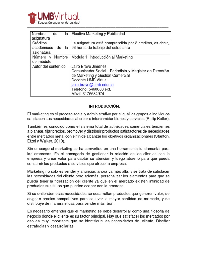 Introduccin Al Marketing PDF | PDF | Distribución (comercial) | Marketing