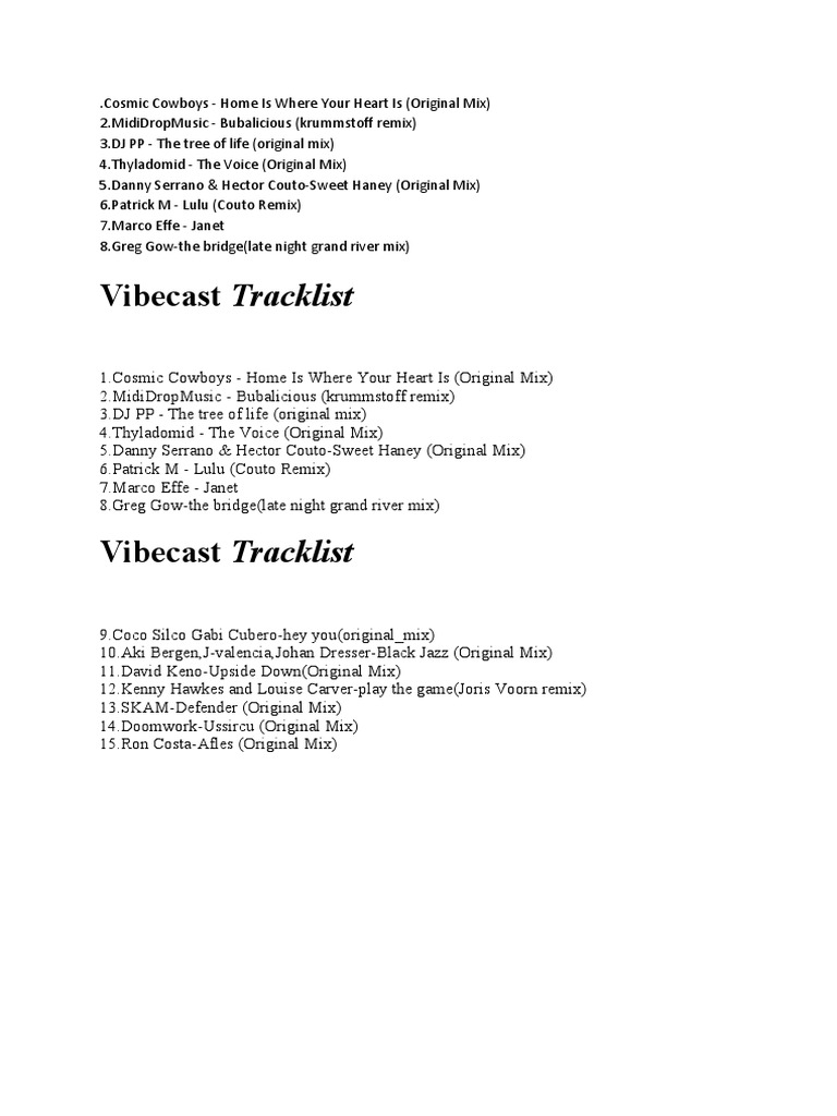 Electronic Music Mix Playlist | PDF | Art