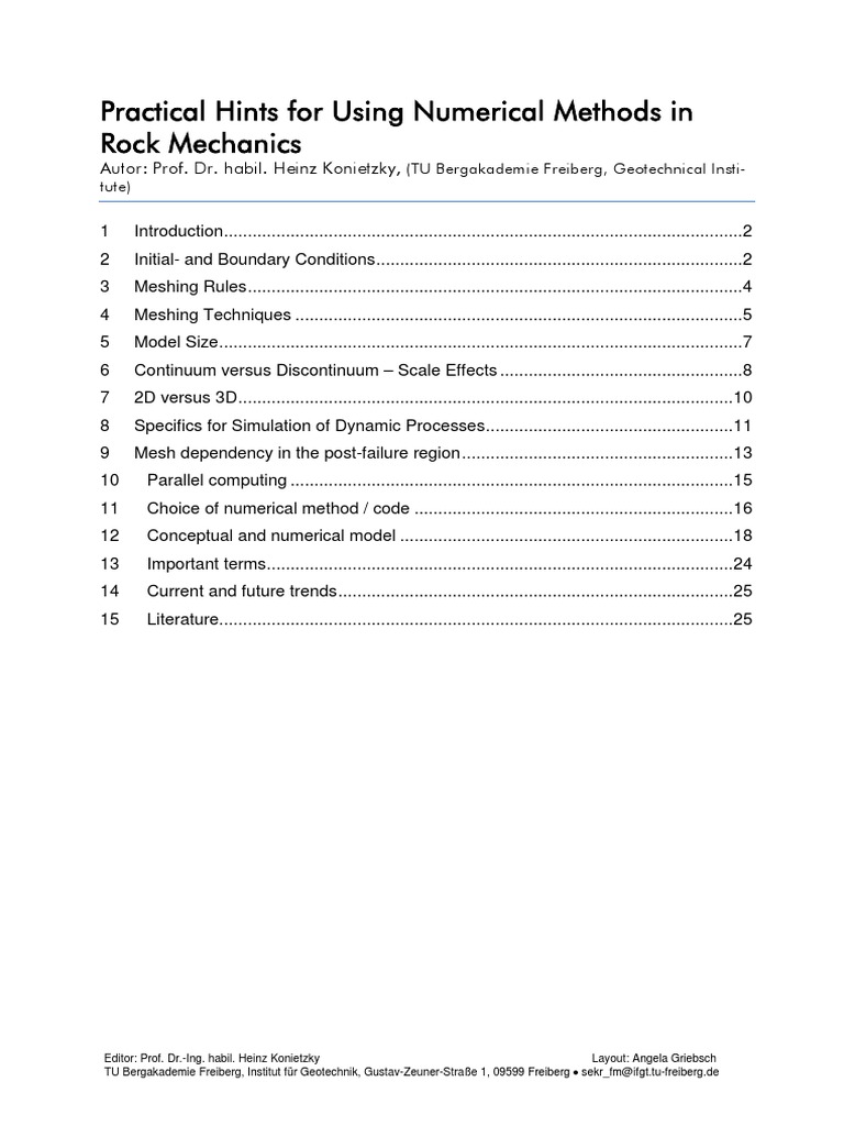 Numerical Methods in Rock Mechanics | PDF | Conceptual Model | Computer ...