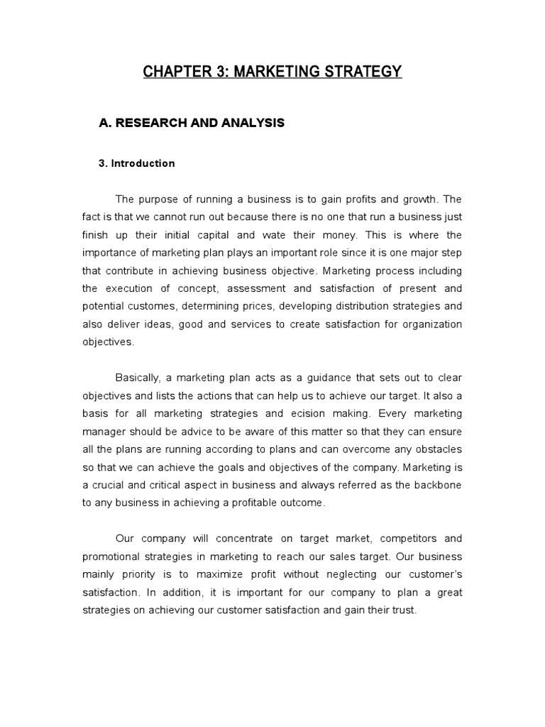 Chapter 3: Marketing Strategy: A. Research and Analysis | PDF | Market ...