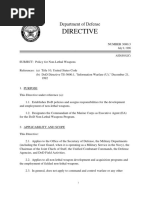 Directive of Department of Defense - Policy for Non-Lethal Weapons - 1996