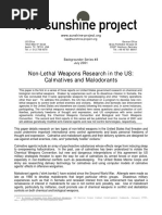 The Sunshine Project - Non-Lethal Weapons Research in The Us. Calmatives and Malodorants