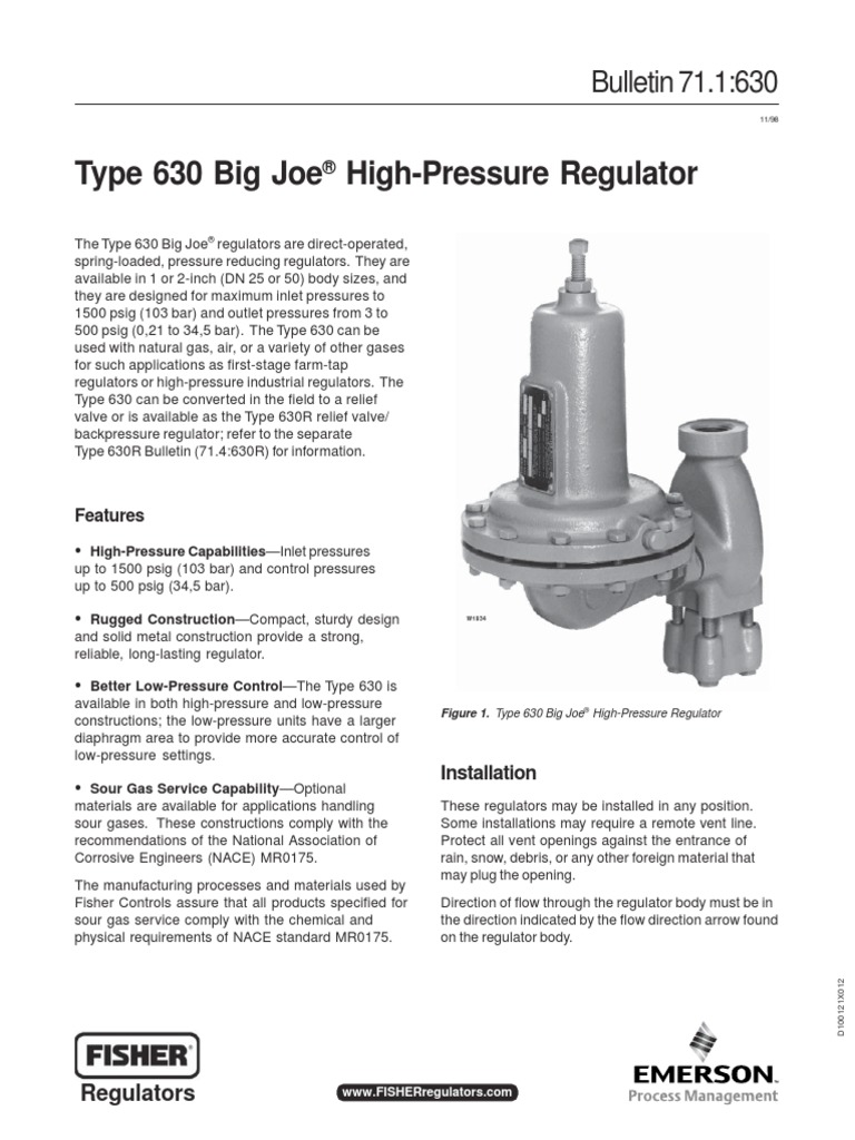 630 Regulator | Valve | Pressure