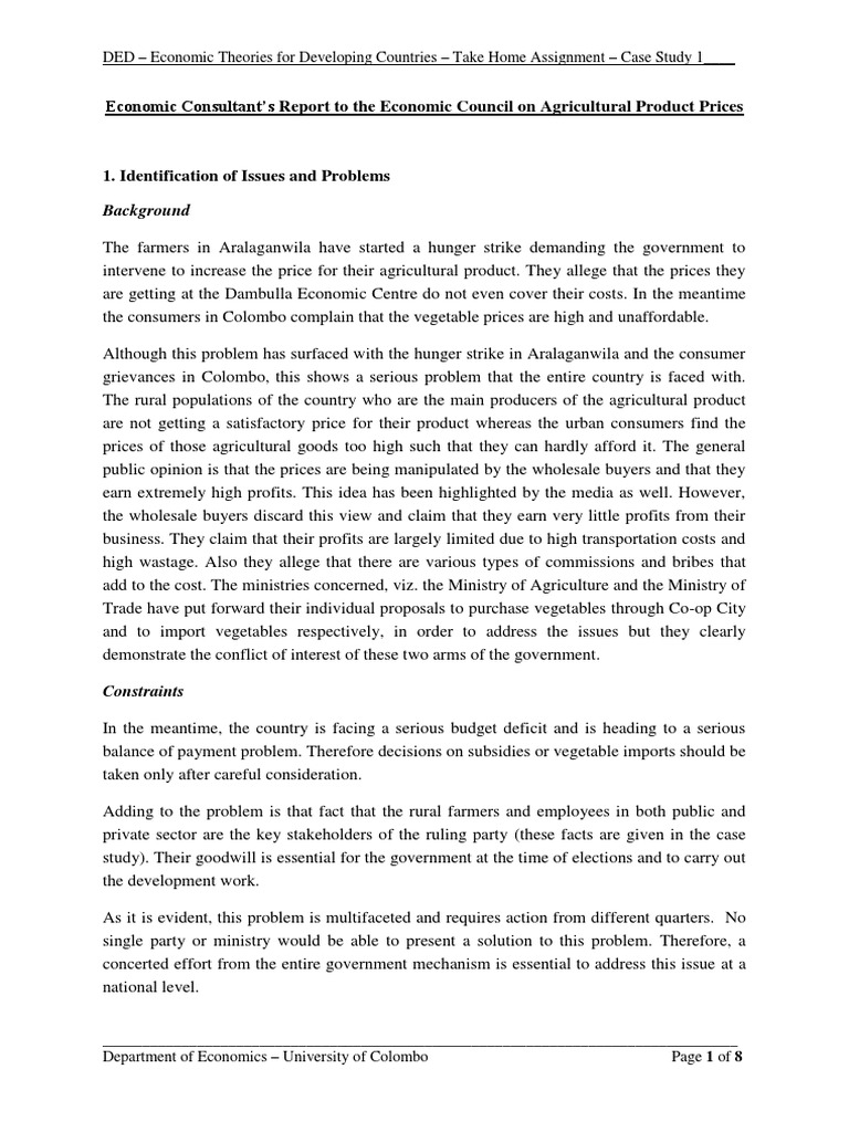 Case Study 1 - Economic Theories | PDF | Prices | Market (Economics)
