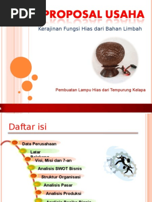  Proposal  Usaha  Kerajinan  Fungsi Hias Dari Bahan Limbah  