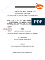 Tesis - Influencia Del Nitrogeno en Lal Union Soldada de Un Acero de Un Acero Inox Dúplex AISI 2205 Con GMAW BUENO PDF