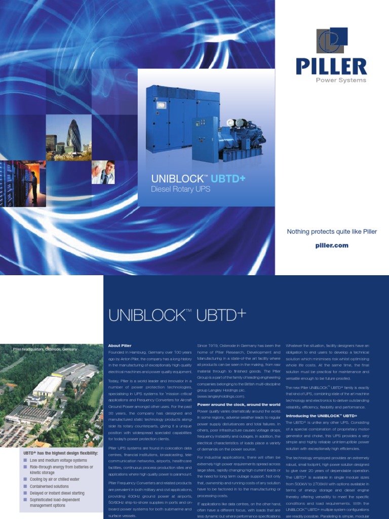 Ubtd Diesel Rotary Ups Brochure en | PDF | Energy Storage | Battery ...