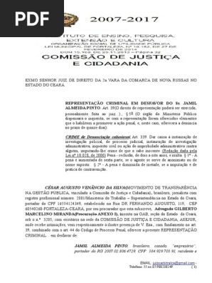  REPRESENTAÇÃO CRIMINAL