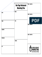 One Page Marketing Plan Template