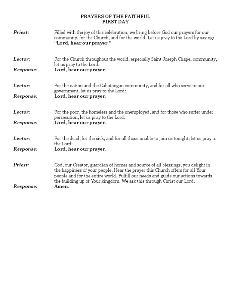 PRAYERS OF THE FAITHFUL.docx Prayer Priest