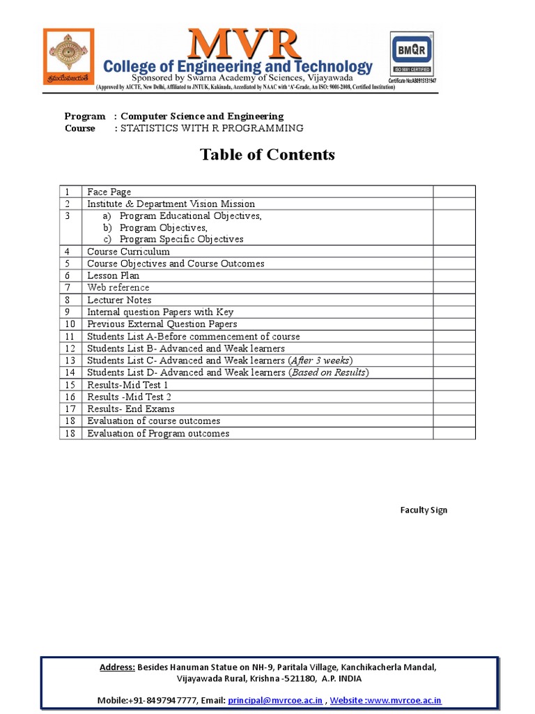 Statistics with R Programming Course Guide | PDF