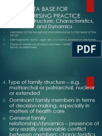 Family Structure, Characteristics, and Dynamics: Initial Data Base For Family Nursing Practice