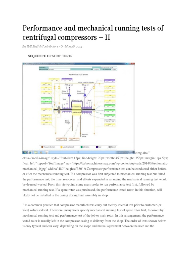 Performance and Mechanical Running Tests of Centrifugal Compressors PDF Gas Compressor