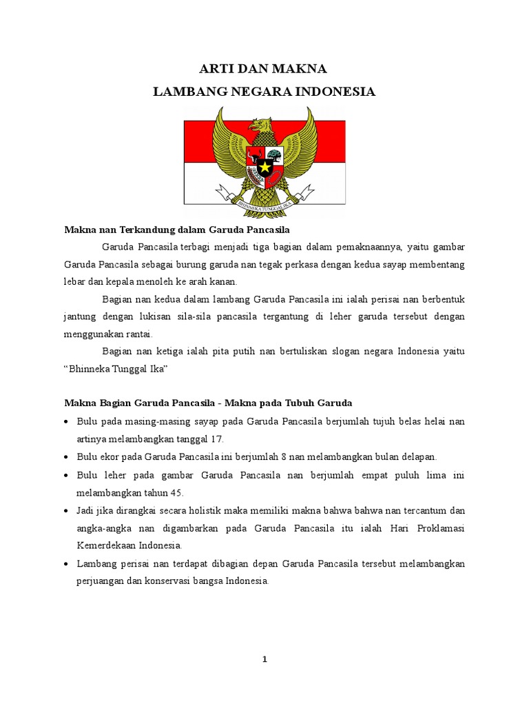 Makna Lambang Garuda  Pancasila  4