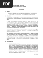 NORMATIVA DE LA ESTRUCTURA DE CONTROL INTERNO Y LA CALIDAD DE GESTIÓN EN LA UNIVERSIDAD  NACIONAL DE MOQUEGUA