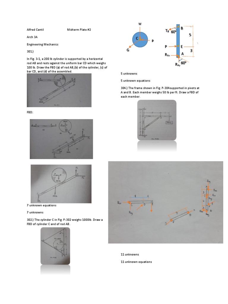 FBD Analysis for Statics Problems | PDF