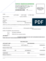 Registration Form: Must Attach 4 Recently Taken Passport Size Photos