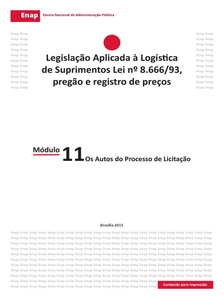 Módulo 11 LOGISTICA SUPRIMENTOS LEI 8666 PDF | PDF | Julgamentos ...