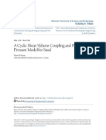 A Cyclic Shear-Volume Coupling and Pore Pressure Model For Sand