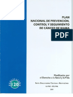 Plan Nacional de Prevención, Control y Seguimiento de Cáncer de Mama 2009 - 2015