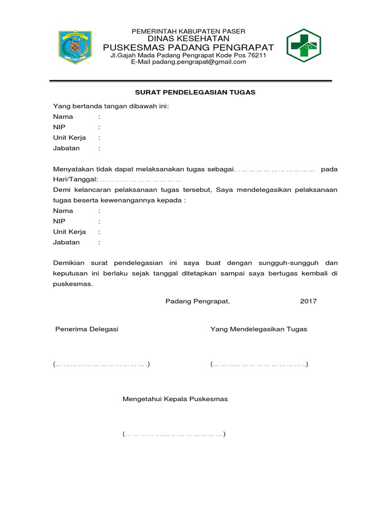 Contoh Format Surat Delegasi Contoh Surat Terbaru 2020