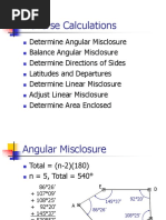 Traverse Calculations