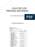 Costos Unitarios para Proyectos