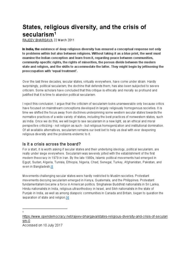 Accommodating Religious Diversity Learning From India S Approach To