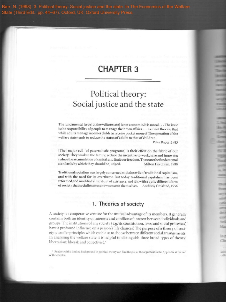 Political Theory: Social Justice and The State: 1. Theories of Society ...