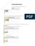 Excel Formula Errors