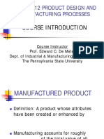 IE 312 Product Design and Manufacturing Processes: Course Introduction