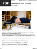 Dicas Para Manter a Força de Vontade