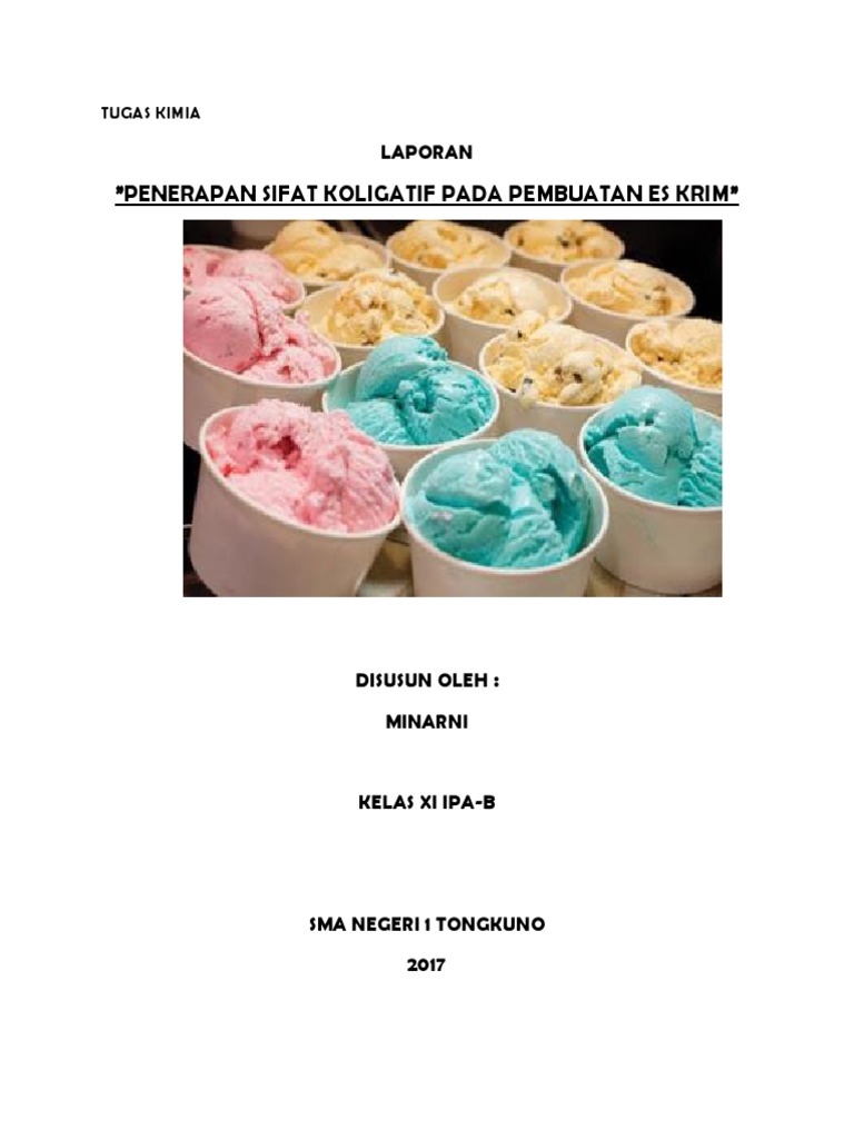 Laporan Pembuatan Es Krim