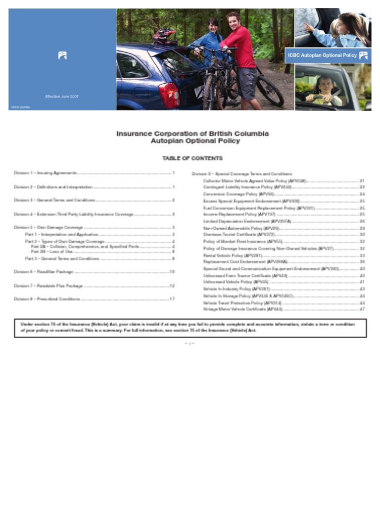 Autoplan Policies ICBC | Deductible | Insurance