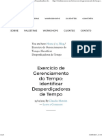 Exercício de Gerenciamento Do Tempo - Identificar Desperdiçadores de Tempo - Claudio Moreira