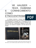 Kaspar Hauser, Natureza Humana e Conhecimento Como Etnocentrismo