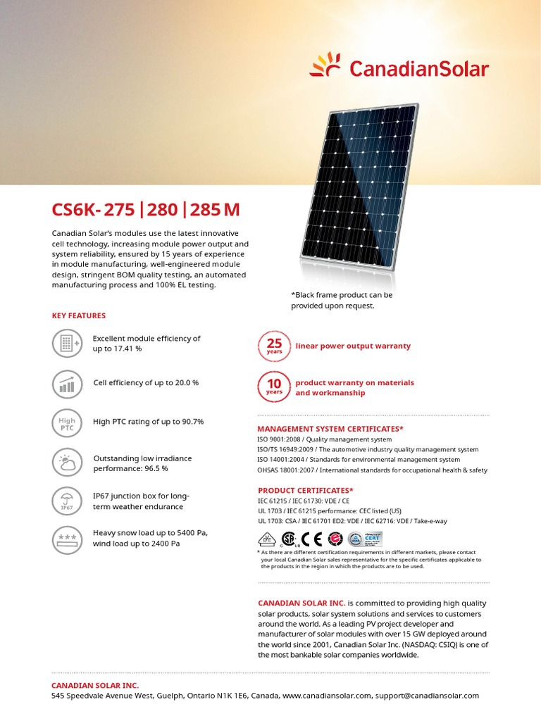 Solar Module Specs for Professionals | PDF | Electrical Engineering ...