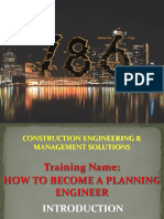 How To Become A Planning Engineer - Day # 01 - PPT # 01