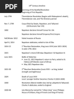 19th Century Timeline