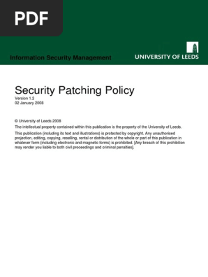 Security Patching Policy