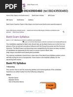 Complete Bank Exam Syllabus - Prepare For PO, Clerk & SO Exam