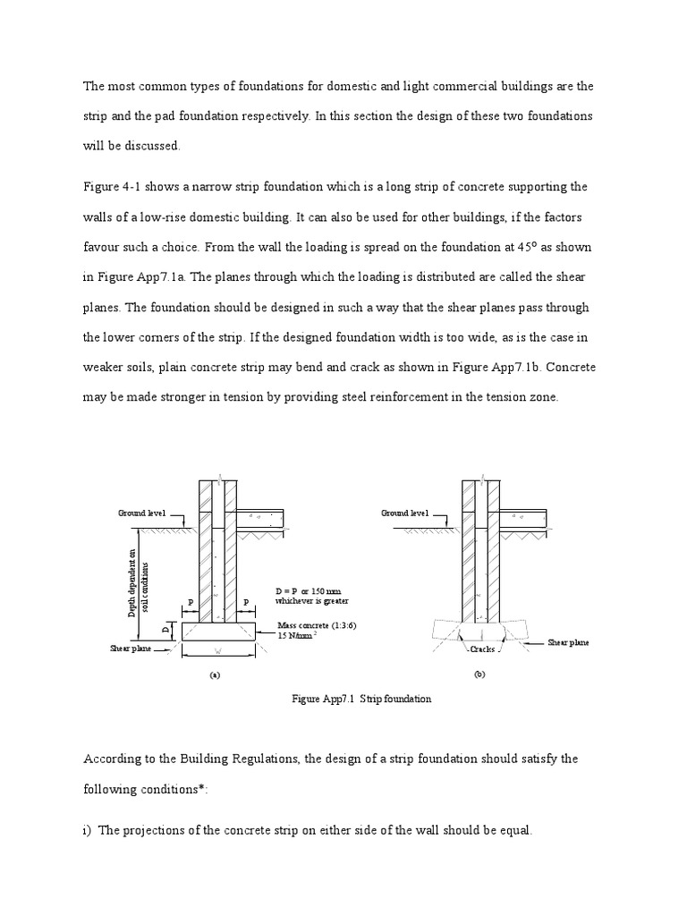 Designing Strip and Pad Foundations | PDF | Wall | Foundation (Engineering)