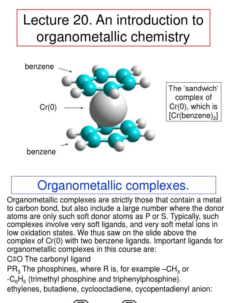 Organometallics introduction Coordination Complex Ligand