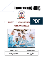Assignment File: Subject Medical Surgical Nursingh