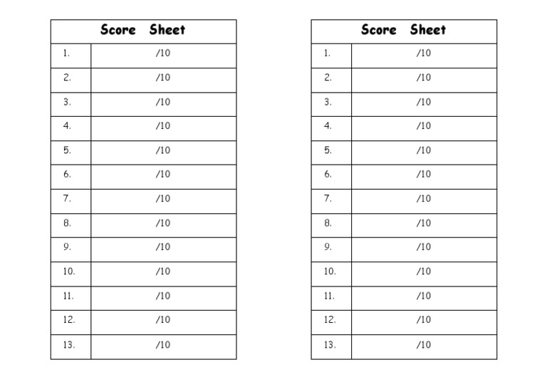 Score Sheet | PDF