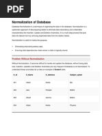 Normalisation Data