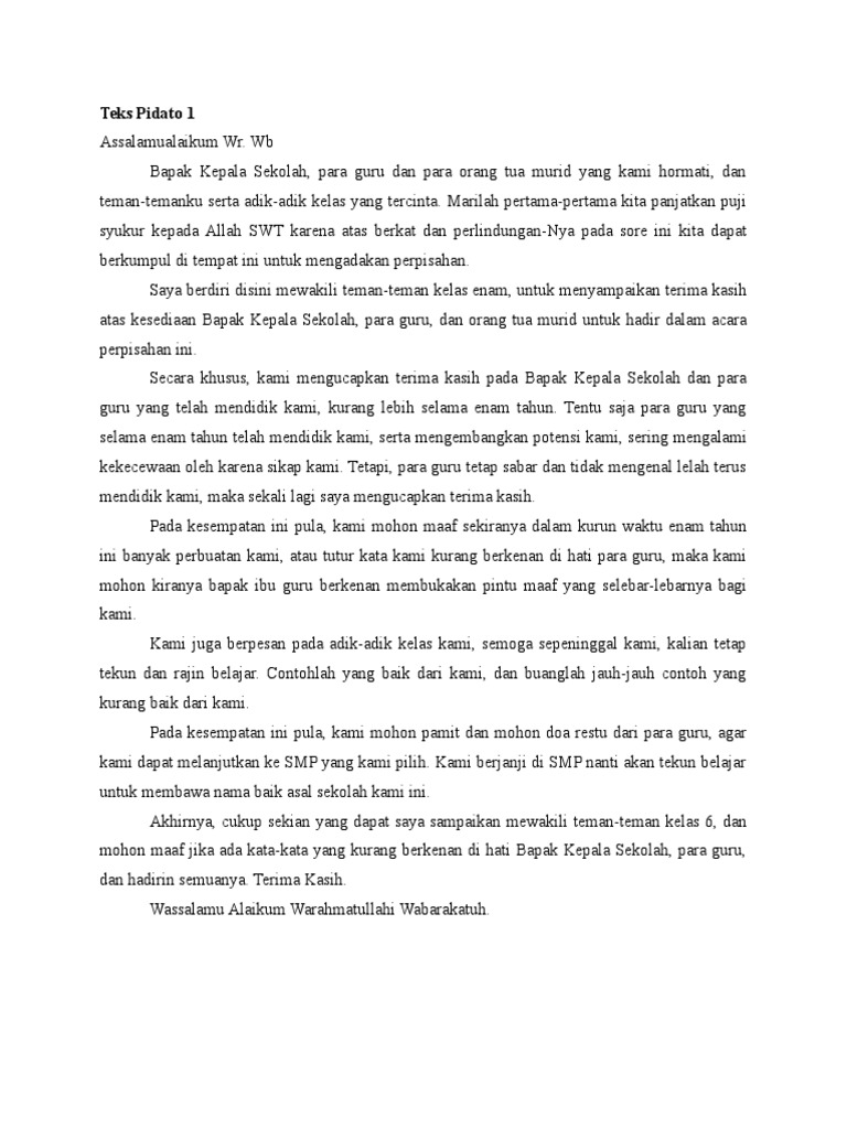 Contoh Pidato Kelas 6 Contoh Soal Dan Materi Pelajaran 3