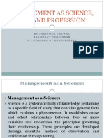 Management As Science, Art and Profession