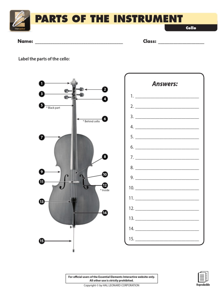 Parts of the Instrument Cello Copyright Law Intellectual Property Law
