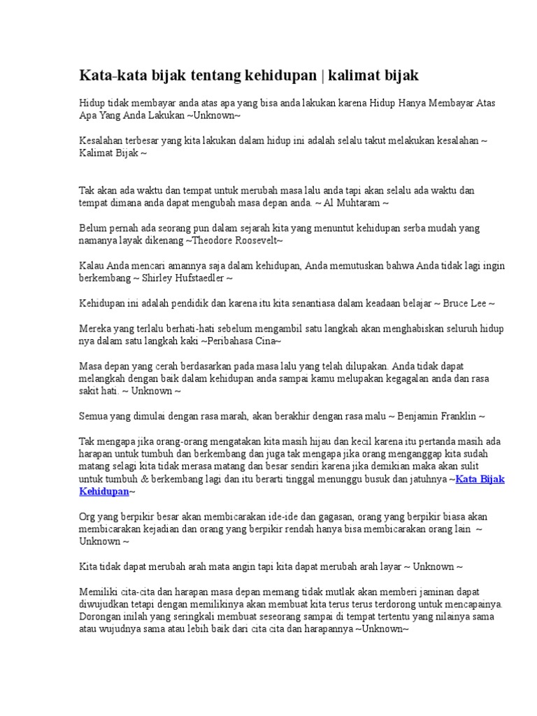 Kata Bijak Dan Motivasidoc Kata Bijak Dan Motivasidoc